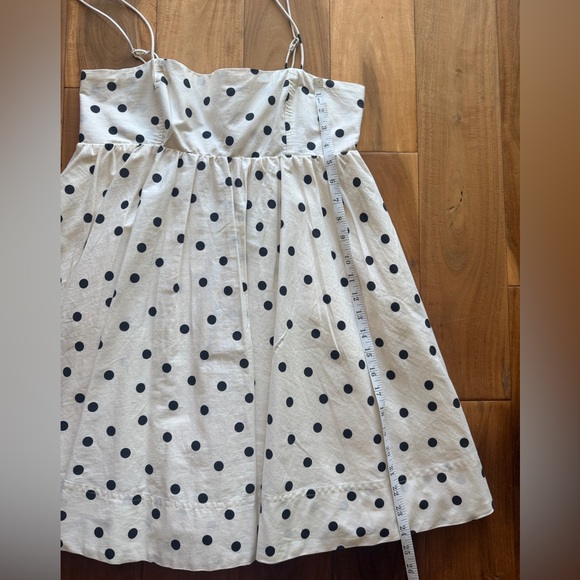 Anthropologie Maeve White and Black Polka Dot Spaghetti Strap Mini dress - Picture 7 of 9